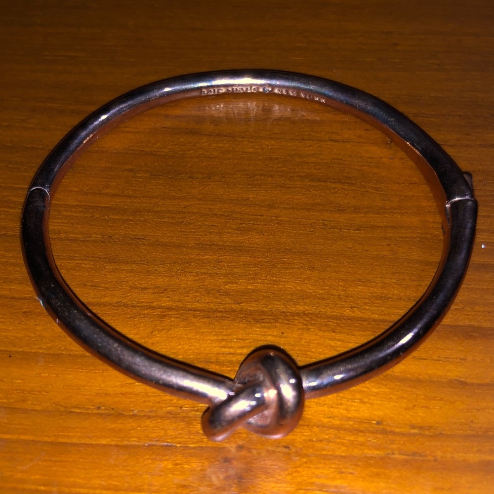 kate spade rose gold sailor’s knot hinge bangle